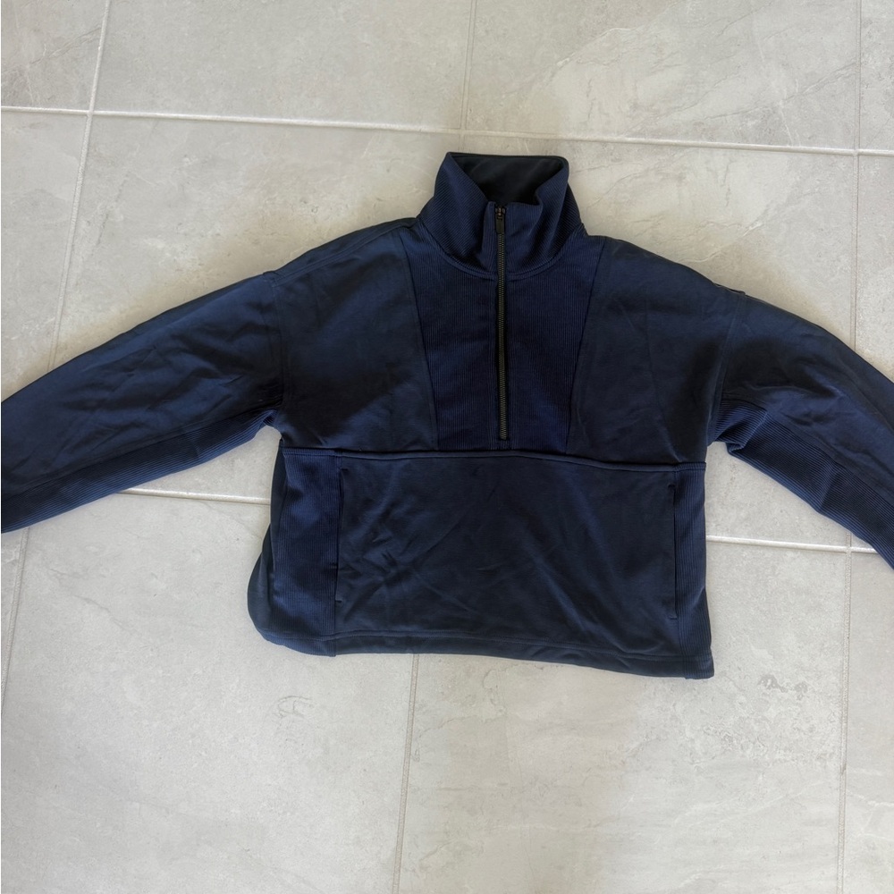 Athleta Navy Half-Zip Jacket